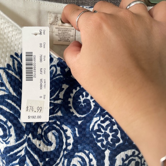 J Crew blue white Porcelain print pencil skirt - Picture 4 of 4